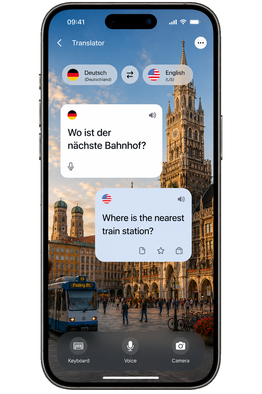 Mein Übersetzer interface on iPhone