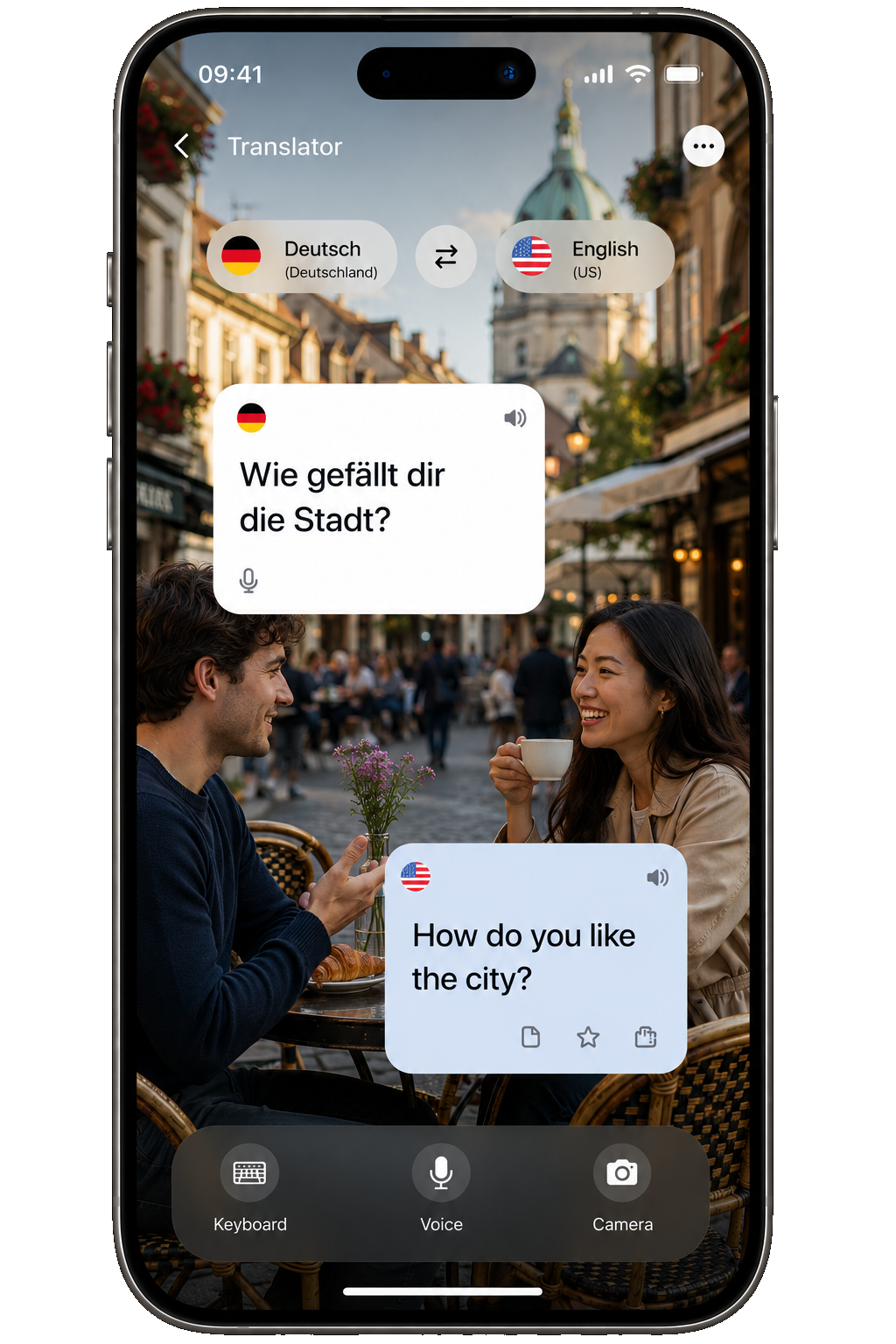 Translator Scanner interface on iPhone